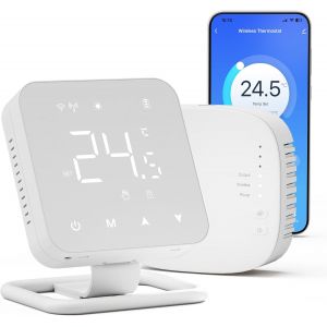 JEXNOVASHOP-Beok BOT-R3X-WIFI Thermostat intelligent pour chaudière à gaz et chauffage par le sol, sans fil, chauffage central, écran tactile, compatible avec Alexa Google Assistant, fonctionne avec - Neuf
