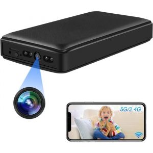 Micro Cam&eacute;ra Espion Discr&egrave;te HD 1080P, 10000mAh Petite Cam&eacute;ra Cachee Portable, 2.4G & 5G Camera de Surveillance Espion sans Fil - Neuf