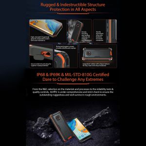 T&eacute;l&eacute;phone Robuste 5,7'' Smartphone Antichoc Android 11 Durci &Eacute;tanche IP68 + SD 64Go Vert YONIS - Neuf