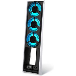 Shiba-Cyber W02 Ventilateur Rétroéclairé Compatible Ps5 Slim Avec 3 Ventilateurs Et Un Port Usb 3,0 Externe - Blanc[260] - Neuf
