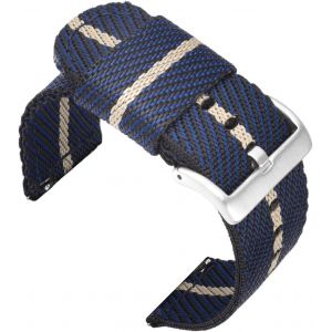 Kal-18mm Bracelets De Remplacement En Nylon Facilement Interchangeables Pour Montre Compatible Avec Fossil Q, Michael Kors Runway, C2 Rose Gold; Withings/Nokia Activité Pop, Steel, Steel Hr 36mm - Neuf