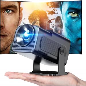 CHECARZHN--NO1-Vidéoprojecteur 4K Avec Wifi Et Bluetooth, Mini Projecteur À Courte Distance Avec Correction Automatique Du Trapèze Et Rotation À 270°, Smart Projecteur Android, Idéal Pour Films, Noir - Neuf