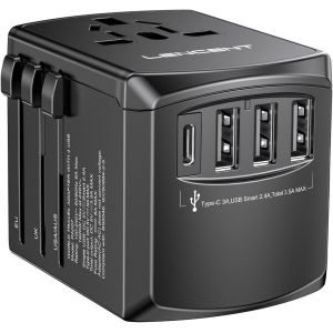 ERYI-Adaptateur De Voyage Prise Universelle Usa Uk Aus Canada Italie, Adaptateur International, 3 Usb Et 1 Type-C Adaptateur Universel Et Pour Voyager Plus De 200 Pays - Neuf