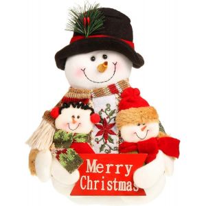 Noël assis bonhomme de neige ornement table cheminée décor décoration maison Noël figurines (30 x 20 cm,bonhomme de neige) - Neuf