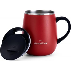 Eryi-Tasse À Café Thermique 480 Ml - Double Paroi En Acier Inoxydable Avec Poignée Et Couvercle Coulissant Anti-Éclaboussures - À Emporter - Neuf