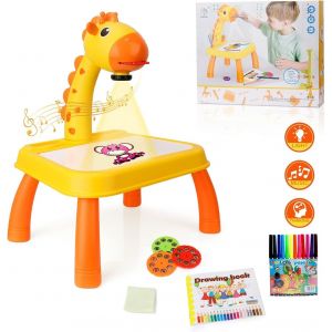DDA-Trace and Draw Projector Toy, Art Projector, Kids Drawing Board Projector Table, Painting Drawing Table Led Projector Toddler Toy Educational Drawing Playset for Kids Boys Girls Age 3+ - Neuf