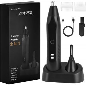 Nsiecd-Tondeuse Nez Oreilles, 2 En 1 Tondeuse Nez À Sourcils Rechargeable Par Usb Indolore, Coupe Poils Nez Et Oreilles Portable Tondeuse Nez Ipx7 Imperméable, Tondeuse Nez Indolore Pour Homme Et Fem - Neuf