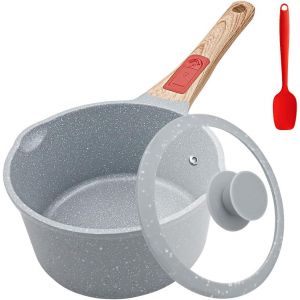 Jexnovashop-Casserole En C&eacute;ramique 16 Cm Avec Couvercle, 1.5l Rev&ecirc;tement Anti-Adh&eacute;sif En C&eacute;ramique Casserole Avec Poign&eacute;e Amovible, Convient Pour Tous Les Types De Feux, Sans Ptfe Et Pfoa- Bleu - Neuf