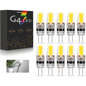 Ampoules Led G4,Ac/Dc 12-24v 3w Dimmable G4 Led Blanc Froid 6000k 270lm,Equivalent Des Ampoules Halogènes 20w 30w,Pas De Scintillement,10 Pièces - Neuf