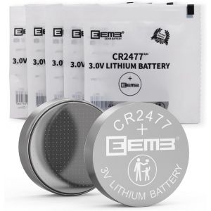 5 Pack CR2477 Batterie 3V Batterie au Lithium Bouton Pile 2477 Batterie DL2477¿ECR2477 pour Bougies éLectroniques, Lampes, TéLéCommandes, BoîTes à CléS, Alarmes, Capteurs de Contact - Neuf