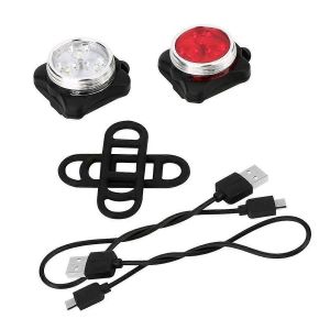 Cyclisme V&eacute;lo V&eacute;lo Led T&ecirc;te Avant Avec Lampe De Clip De Queue Rechargeable Usb - Neuf