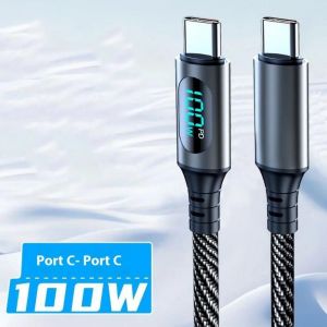 Câble Usb Type C 120W 6A, Charge Rapide, Cordon De Données Usb C Vers Usb C Pour Samsung Xiaomi Redmi Huawei, Câble De Chargeur De Téléphone À Charge Rapide.100W Usb-C Cable.1M - Neuf
