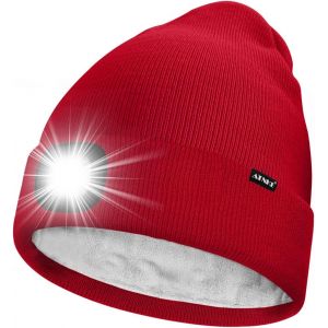 Nsiecd-Led Bonnet Lampe Frontale,Usb Rechargeable 4 Led Chapeau De Course Ultra Lumineux Lumi&egrave;re Hiver Chaud Polaire Doubl&eacute;e Tricot Bonnet Cadeaux Pour Hommes Et Femmes - Neuf