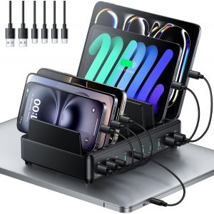 MEVRONISSHOP-Station de Charge Multi-appareils 400W, PD100W Station de Charge USB-C GaN 10 Ports, Chargeur de Bureau avec Charge Rapide, Compatible avec MacBook Pro/Air, iPh0ne et Galaxy - Neuf