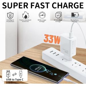 33W Chargeur Rapide Compatible Avec Xiaomi Redmi Note 13/12/11 Pro, Xiaomi 10T/11 Lite, Poco X6/X3/F3/X5 - Charge Rapide Pd3.0, C&acirc;ble Usb-C 2M Inclus, Adaptateur Secteur Universel 100-240V - Neuf
