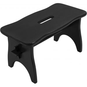 SUBZONAL-Noir Marche Repose Pied Bois | 38 x 19 x 21 cm | Bureau, Chaise, Plante, Petit Tabouret Bas | Banc en Bois | Non Mont&eacute; - Neuf