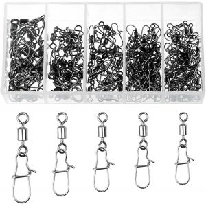 120pcs Fishing Swivels 4# 6# 8# 10# 12# Stainless Steel Ball Bearings Swivels For Saltwater Fishing Outdoor Fishing Peaceful Fishing Carp Pike - Neuf