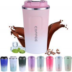 Tasse De Voyage Isotherme En Acier Inoxydable 510ml - Tasse &Agrave; Caf&eacute; Thermique &Agrave; Double Paroi Avec Couvercle &Eacute;tanche, Gobelet Portable Pour Boissons Chaudes Et Froides - Neuf