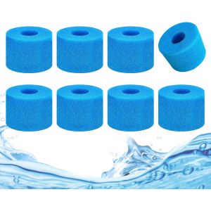 8 Pi&egrave;ces &Eacute;ponge Filtrante Type S1,Filtre &Eacute;ponge Cartouche,Mousse pour Filtre Piscine,Cartouche de Filtre en Mousse s et Lavables,Convient aux Piscines,Aquariums - Neuf