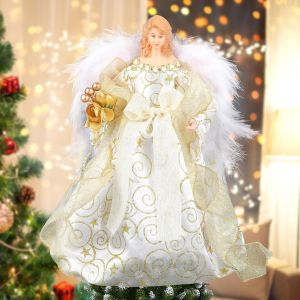 Arbre De No&euml;l Toppers Ange De No&euml;l De L'arbre Ange Poup&eacute;e De No&euml;l Suspendus Ange De No&euml;l Pendentif D&eacute;coration D'arbre De No&euml;l, 31*15*18 Cm, Blanc - Neuf