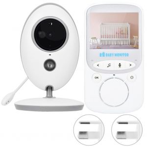 Babyphone Video Sans Fil 2,4 Pouces 24h/24, Interphone, Vision Nocturne, Berceuses (Prise Au) - Neuf