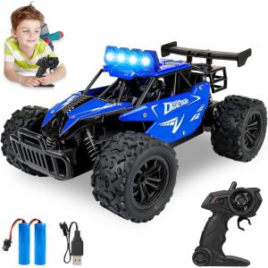 KAJGL-Rc Voiture,1:16 Voiture Ttélécommandée Tout Terrain,Voiture Rc Avec Lumière Led Quadrichromique,Étanche Tout Terrain Buggy,High Speed Rc Truggy,Jouet Pour Enfants De Plus De 6 Ans - Neuf