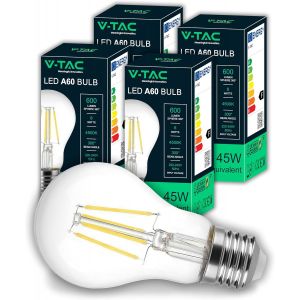 Kalsw-4x Ampoule Led Filament E27&iquest;[ Haute Efficacit&eacute; 6w ]&iquest;A60&iquest;600 Lumens&iquest;(&Eacute;quivalent &Agrave; 45w)&iquest;Ampoules Basse Consommation&iquest;4000k Blanc Neutre - Neuf