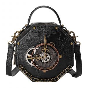 Steampunk Gothique Sac Horloge Sac &agrave; main en Cuir PU Sac &agrave; Bandouli&egrave;re R&eacute;tro Sac &agrave; dos Pour les Femmes Et les Filles - Neuf