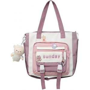 Sac &agrave; main bandouli&egrave;re kawaii pour fille fourre-tout avec peluche dessin anim&eacute; Animal mouton pendentif &eacute;cole messenger - Neuf