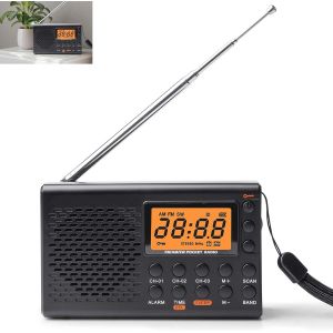 Radio portable AM/FM/SW - Fonctionne sur secteur et piles - &Eacute;cran LED avec meilleure r&eacute;ception - Haut-parleur int&eacute;gr&eacute; - Prise casque - R&eacute;veil - Fonction minuterie pour la maison, le camping et - Neuf