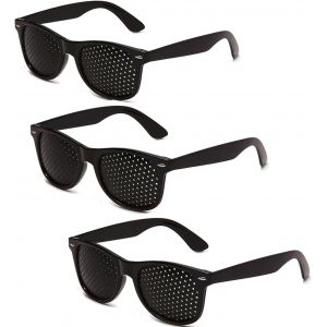 Asas-Lunettes À Grille,3 Pièces Lunettes Sténopéïques Lunettes De Repos À Sténopé Unisex Lunettes Sténopéïques Lunettes De Soleil À Trous Avec Des Branches Pliables - Neuf