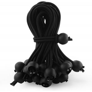CHECARZHN--NO1-Lot De 55 Tendeurs Élastiques De 15,2 Cm De Diamètre De 4 Mm Avec Boules, Tendeurs De Drapeau, Tendeurs À Boules, Sangles Élastiques Pour Bâche, Mât De Drapeau, Bannière, Tentes, Auvent, Ton - Neuf