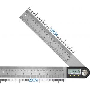 Numérique viseur d'Angle 0-360° Inclinomètre Numérique en Acier Inoxydable Rapporteur d'Angle Règle avec Écran LCD pour le travail du Bois Construction et de Réparation - Neuf