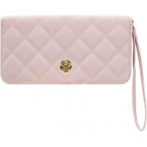 CAUC-Porte Carte Femme, Cuir Porte Carte Bancaire Portefeuilles et Porte-Cartes Femme avec Poignées, Porte Monnaie Femmes pour Shopping, Voyages, Rencontres¿Rose¿ - Neuf