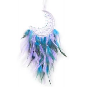 Attrape-R&ecirc;ves Lune Attrape-R&ecirc;ves Plume Attrape-R&ecirc;ves Fait &Agrave; La Main Pour La Maison,Le Bureau,L'accrochage Mural,La D&eacute;coration De Porte,Le Cadeau D'anniversaire - Neuf