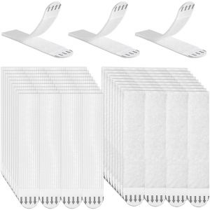 SJZG-48 Pi&egrave;ces Adh&eacute;sif Double Face Extra Fort, Bandes Pour Affiches, R&eacute;sidu Crochets, Tableau, Fixation Murale Sans Dommage, Languette Accroches Tableaux, Attache Cadre Cadres Et D&eacute;cos(Blanc) - Neuf