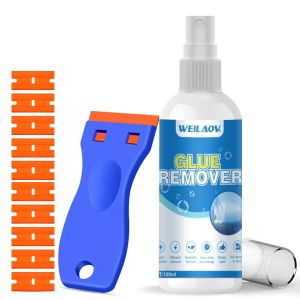 Dissolvant Colle,Decolle Etiquette,Dissolvant Adhésif,Dissolvant Extension Adhesive,Livré Avec un Grattoir Polyvalent pour Etiquettes Tenaces,Autocollants,Résidus de Colle,100ml - Neuf