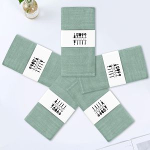 Tianyi-Serviette De Table Tissu Vert,Serviettes De Table En Tissu,Lot De 6 Serviettes En Lin Durable,6 Pi&egrave;ces Serviettes En Lin,Serviettes De Table Lavables De Haute Qualit&eacute;,Pour No&euml;l/Mariage/Anniver - Neuf