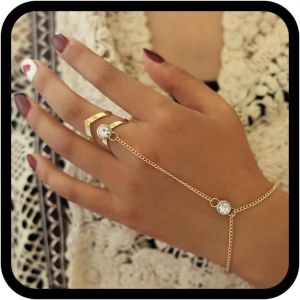 Eryi-Boho Cristal Bracelet Or Harnais À La Main Bracelet Bagues À Main Accessoires Pour Femmes Et Filles - Neuf