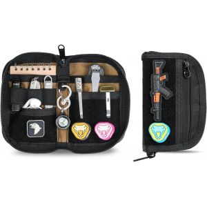 Checarzhn--No1-Ve21 Edc Bag Petit Organisateur De Sac Edc, Organisateur D'outils Edc Avec 6 Compartiments, Petit Organisateur De Poche Multi-Outils Avec Scratch, Petit Sac À Outils - Neuf