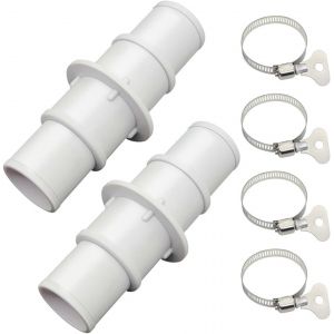 Lot de 2 adaptateurs de tuyau de piscine ¿ Compatible avec les raccords de tuyau d'aspiration de 3,8 cm et 1,27 cm,convient pour aspirateurs de piscine,nettoyeurs ou tuyaux de pompe à filtre (blanc) - Neuf