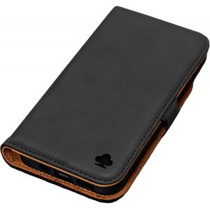 acdsgd-tui en Cuir Compatible avec iPhone 17 Pro Max. Coque Portefeuille en Cuir v&eacute;ritable de qualit&eacute; sup&eacute;rieure avec emplacements pour Cartes et b&eacute;quille Horizontale (Noir et Beige) - Neuf