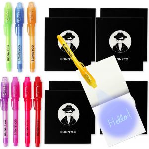 Jexnovashop-Stylo Encre Invisible Et Carnet De Notes, Pack De 8 Petits Cadeaux Anniversaire Gar&ccedil;ons Et Filles. Cadeau Anniversaire Enfants, Cotillons, Jouets Pinata. Pochette Surprise, Prix D'&eacute;cole &Eacute; - Neuf