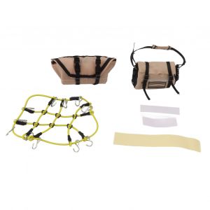 Accessoires de decoration de simulation RC, filet de toit pour bagages, sac a bagages pour Traxxas 1/18 TRX4M, jaune - Neuf