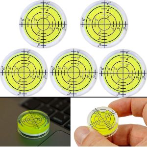 Niveau à bulle, lot de 5, diamètre Ø 32 mm, niveau à bulle de précision avec bulle d'air, mini niveau à bulle pour appareils photo, camping et caravanes, niveau à bulle - Neuf