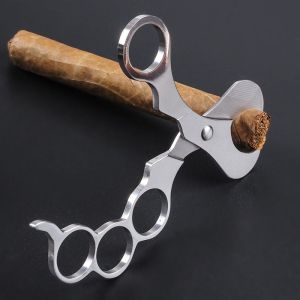 Couteau &agrave; cigares en acier inoxydable 420, ciseaux pour hommes, finition polie, longueur 14.3 cm, largeur 7.9 cm, couleur argent&eacute;e - accessoire de coupe pour cigares - Neuf
