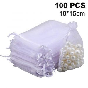 100 Pi&egrave;ces De La Prime Pure Sacs Organza Avec Cordon De Serrage, F&ecirc;te De Mariage Faveur Des Sacs De Maille Sacs-Cadeaux, Bijoux Sachets Pour Partie, Douche De B&eacute;b&eacute;, No&euml;l, Peut - Neuf