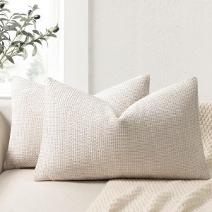 CAUC-Lot de 2 Housse Coussin de canap&eacute; 40x60 en Chenille Housse de Coussin Douces Cecoration de Maison Coussin Canape D&eacute;coratives de Luxe pour Canap&eacute;,lit et Salon - Neuf