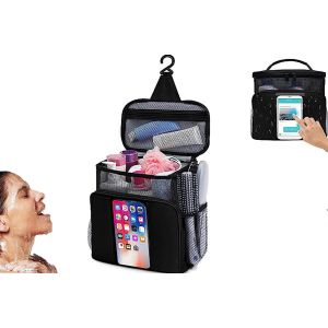 Sac de douche suspendu portable avec crochet pour le rangement des voyages et de la salle de bain - Neuf