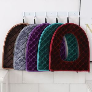 Plus Épais Toilettes De Couverture De Siège De L'hiver Au Chaud Chenille Pad Fermeture À Glissière Machine Élastique Souple Salle De Bain Wc Housse De Siège - Neuf